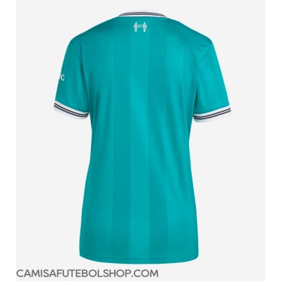 Camisa de time de futebol Liverpool Replicas 3º Equipamento Feminina 2025-26 Manga Curta Camisa de time de futebol Liverpool Replicas 3º Equipamento Feminina 2025-26 Manga Curta